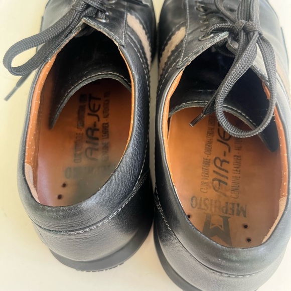 Mephisto Air Jet Black Pebbled Leather Mens 8.5 /07 1433 Walking Shoes EUC - Picture 7 of 16